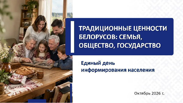 15 октября – Единый день информирования. Традиционные ценности белорусов: семья, общество, государство